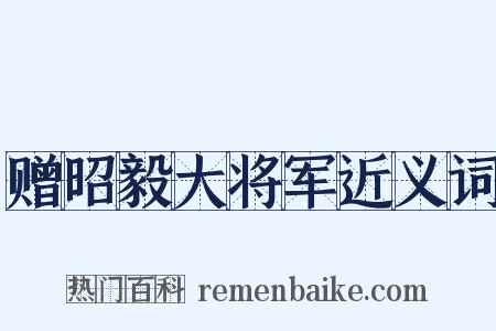 赠昭毅大将军近义词是什么意思的图片